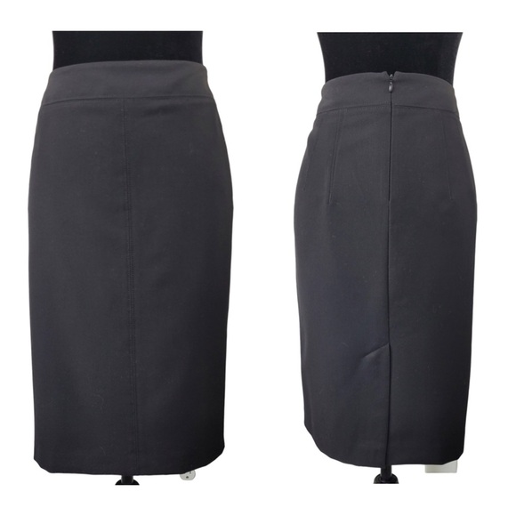 Worthington Woman’s black pencil skirt back slit career classic size 10 - Picture 1 of 12